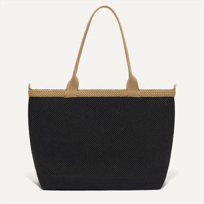 The Lightweight Zipper Tote in Black Espresso Open-Knit | Rothys Bags