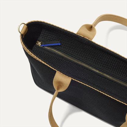 The Lightweight Zipper Tote in Black Espresso Open-Knit | Rothys Bags