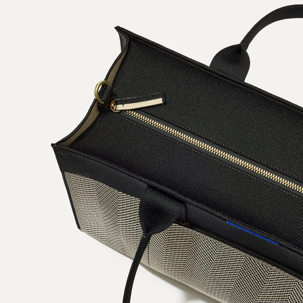 The Classic Tote in Black Herringbone | Rothys Bags