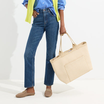 The Zip Travel Tote in Parchment Basketweave | Rothys Bags