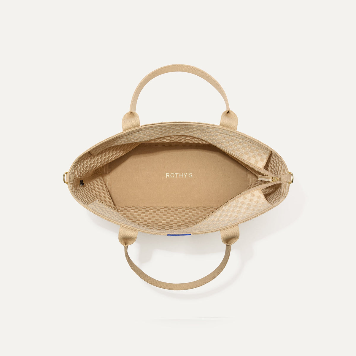 The Zip Travel Tote in Parchment Basketweave | Rothys Bags
