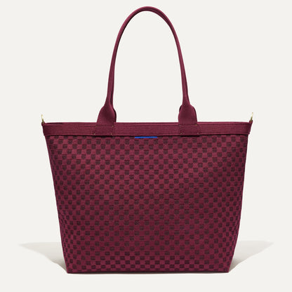 The Lightweight Zipper Tote in Cabernet Check | Rothys Bags