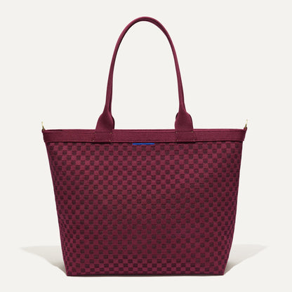 The Lightweight Zipper Tote in Cabernet Check | Rothys Bags