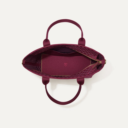 The Lightweight Zipper Tote in Cabernet Check | Rothys Bags