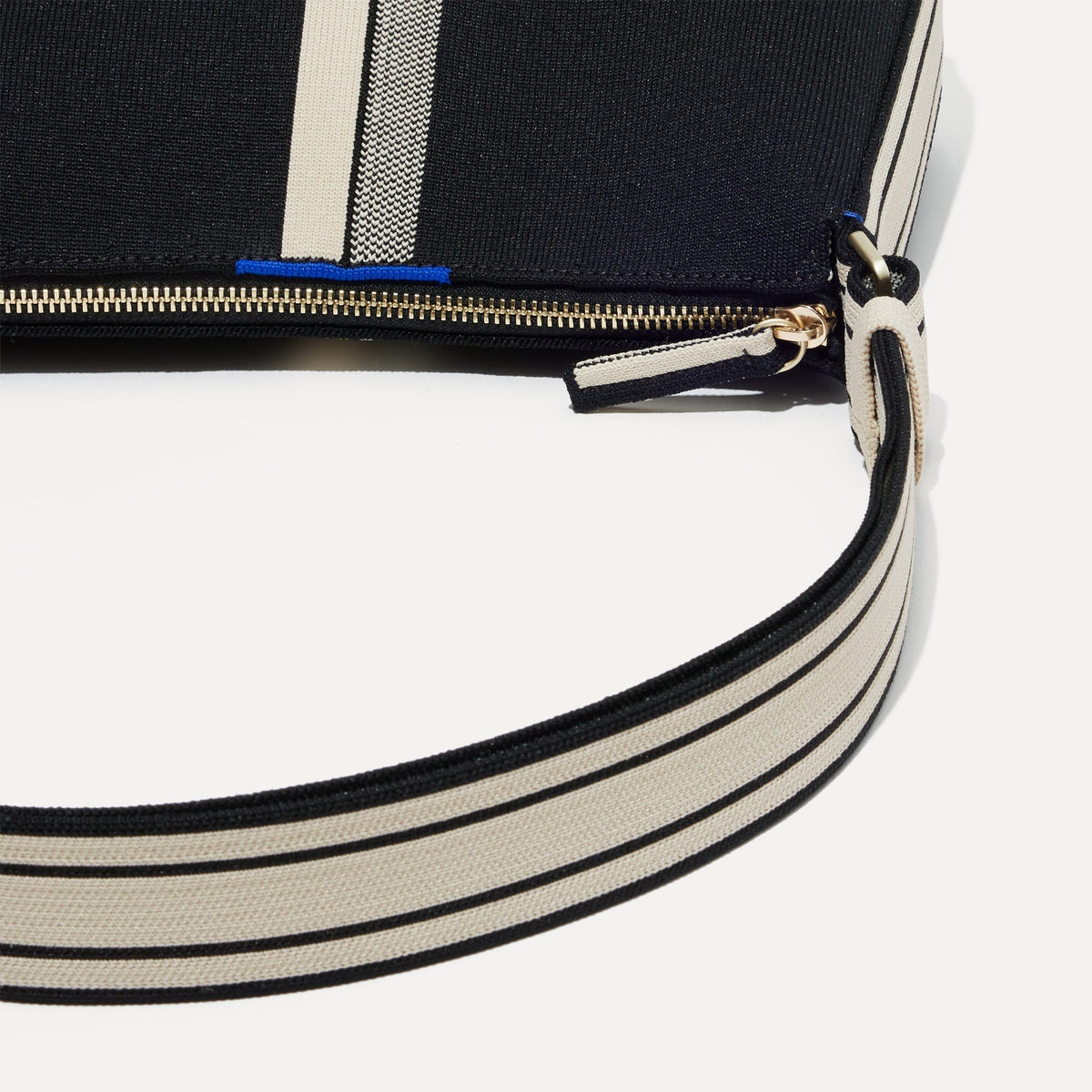 The Casual Crossbody in Black and Ivory Stripe | Rothys Bags