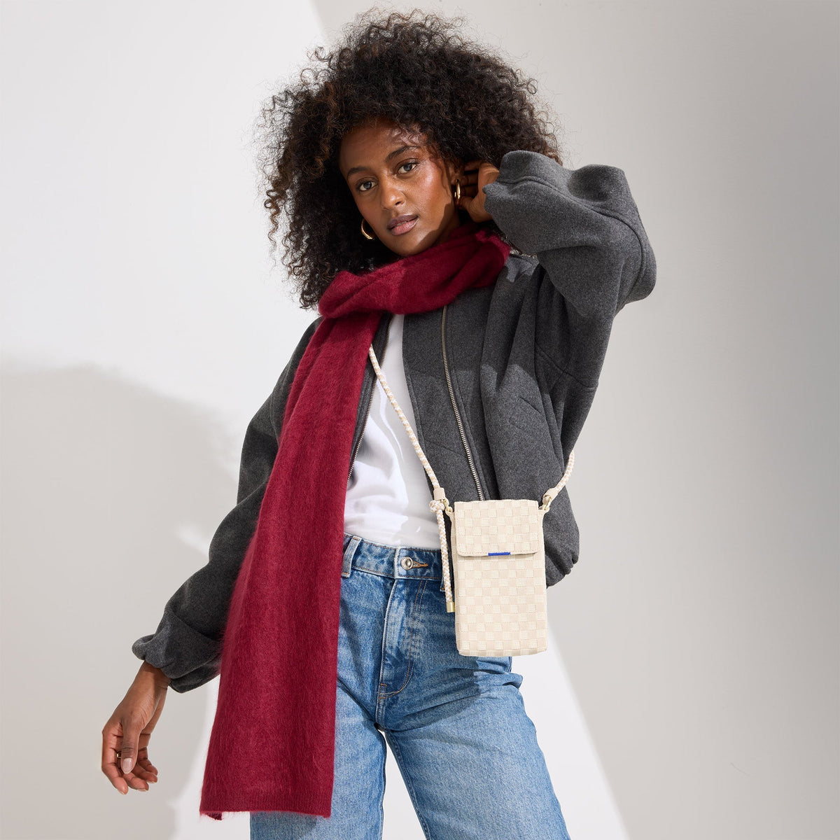 The Phone Crossbody in White Sand | Rothys Bags