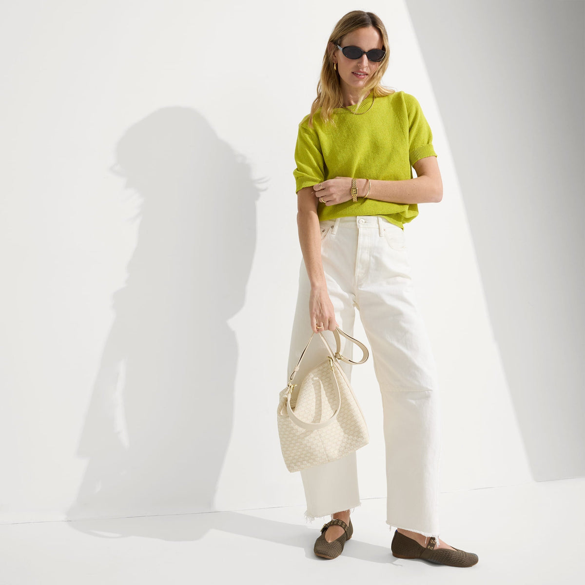 The Mini Zip Bucket in White Sand | Rothys Bags