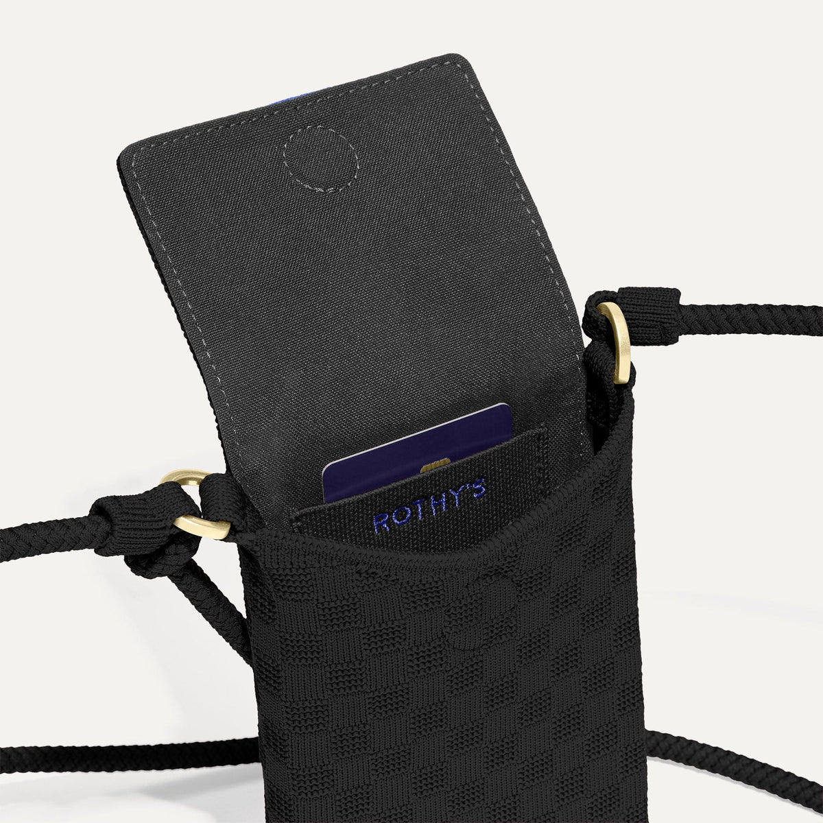 The Phone Crossbody in Black Sand | Rothys Bags