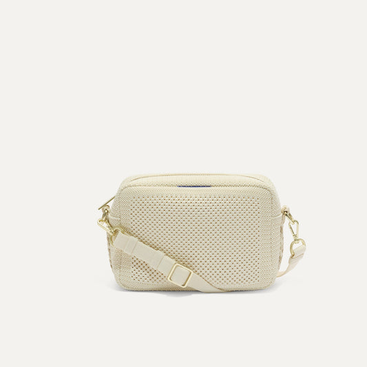 The Crossbody Camera Bag in Cream Twist Open-Knit | Rothys Bags