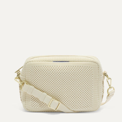 The Crossbody Camera Bag in Cream Twist Open-Knit | Rothys Bags