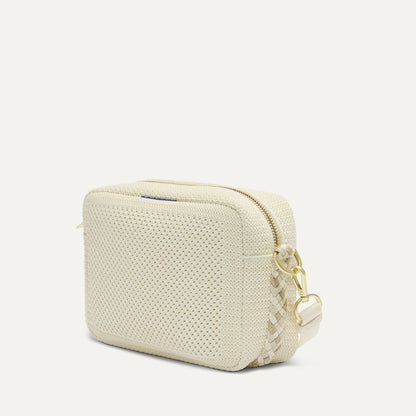 The Crossbody Camera Bag in Cream Twist Open-Knit | Rothys Bags