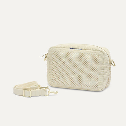 The Crossbody Camera Bag in Cream Twist Open-Knit | Rothys Bags