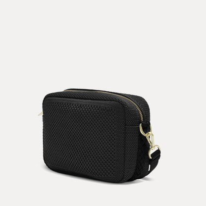 The Crossbody Camera Bag in Black Licorice Open-Knit | Rothys Bags