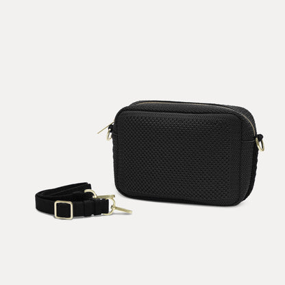 The Crossbody Camera Bag in Black Licorice Open-Knit | Rothys Bags
