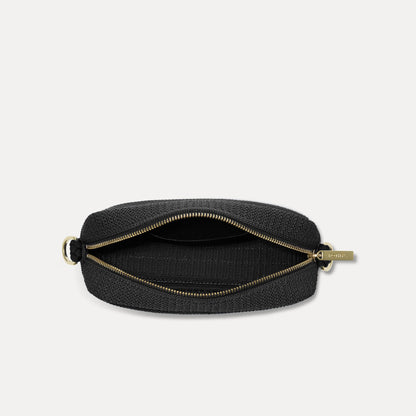 The Crossbody Camera Bag in Black Licorice Open-Knit | Rothys Bags