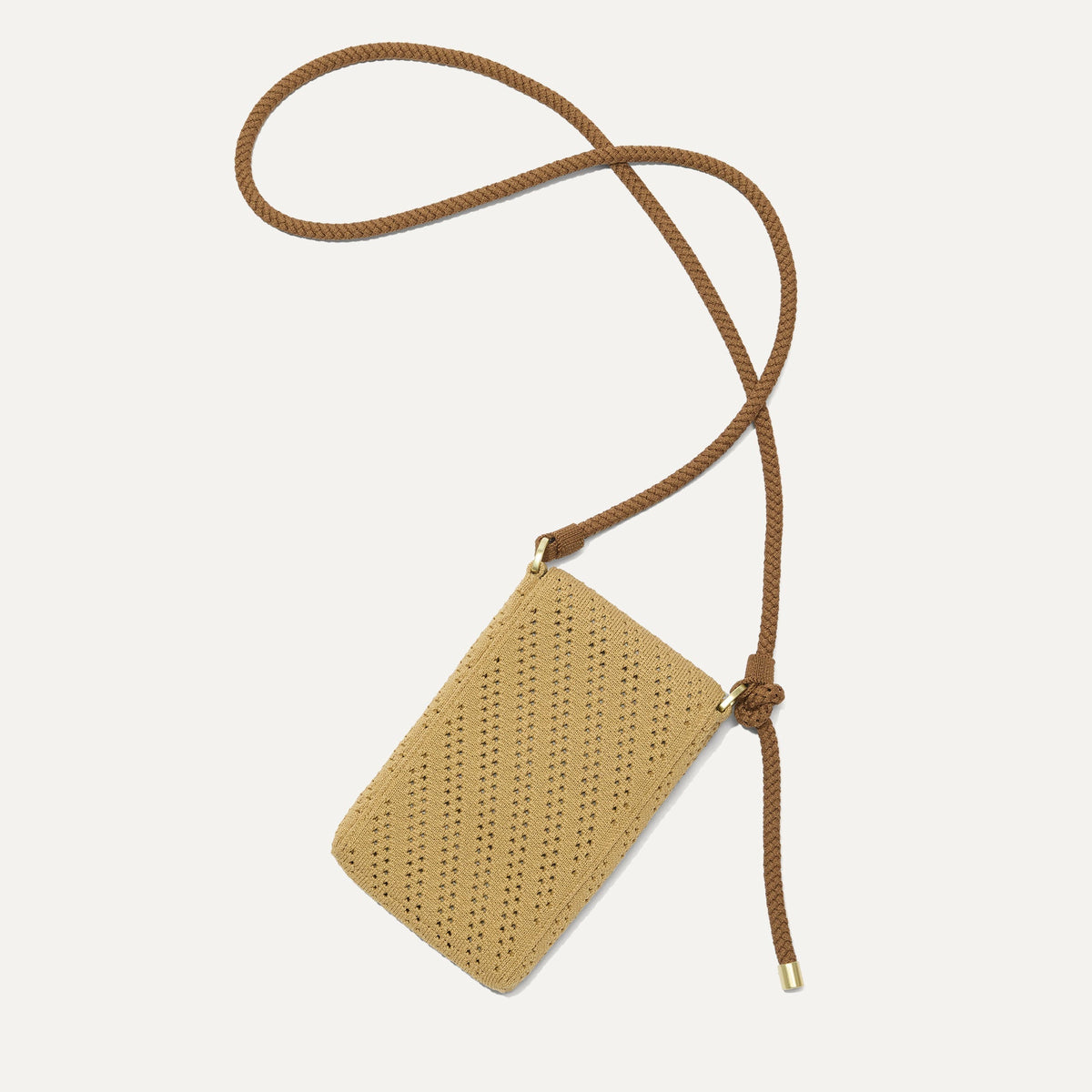 The Phone Crossbody in Brown Butter Crochet | Rothys Bags