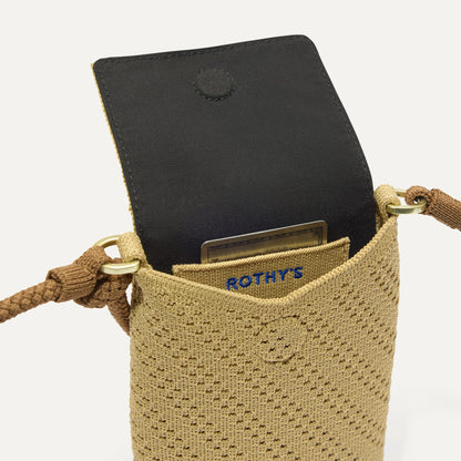 The Phone Crossbody in Brown Butter Crochet | Rothys Bags