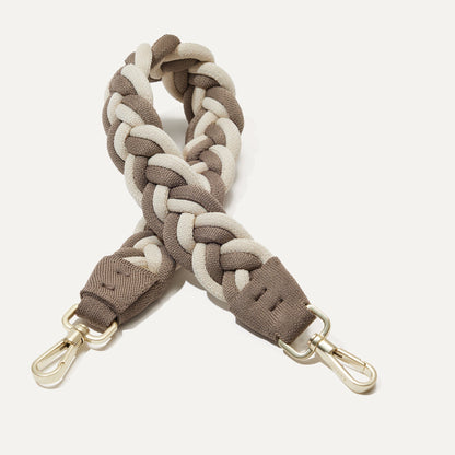 The Shoulder Strap in Cream and Cocoa Braid | Rothys Bags
