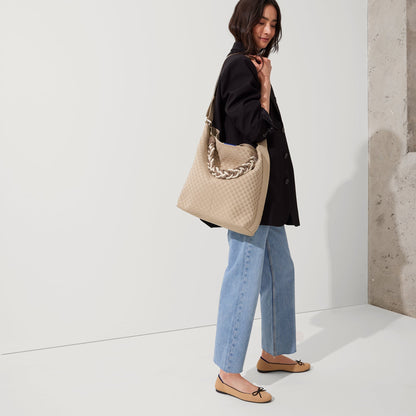 The Shoulder Strap in Cream and Cocoa Braid | Rothys Bags
