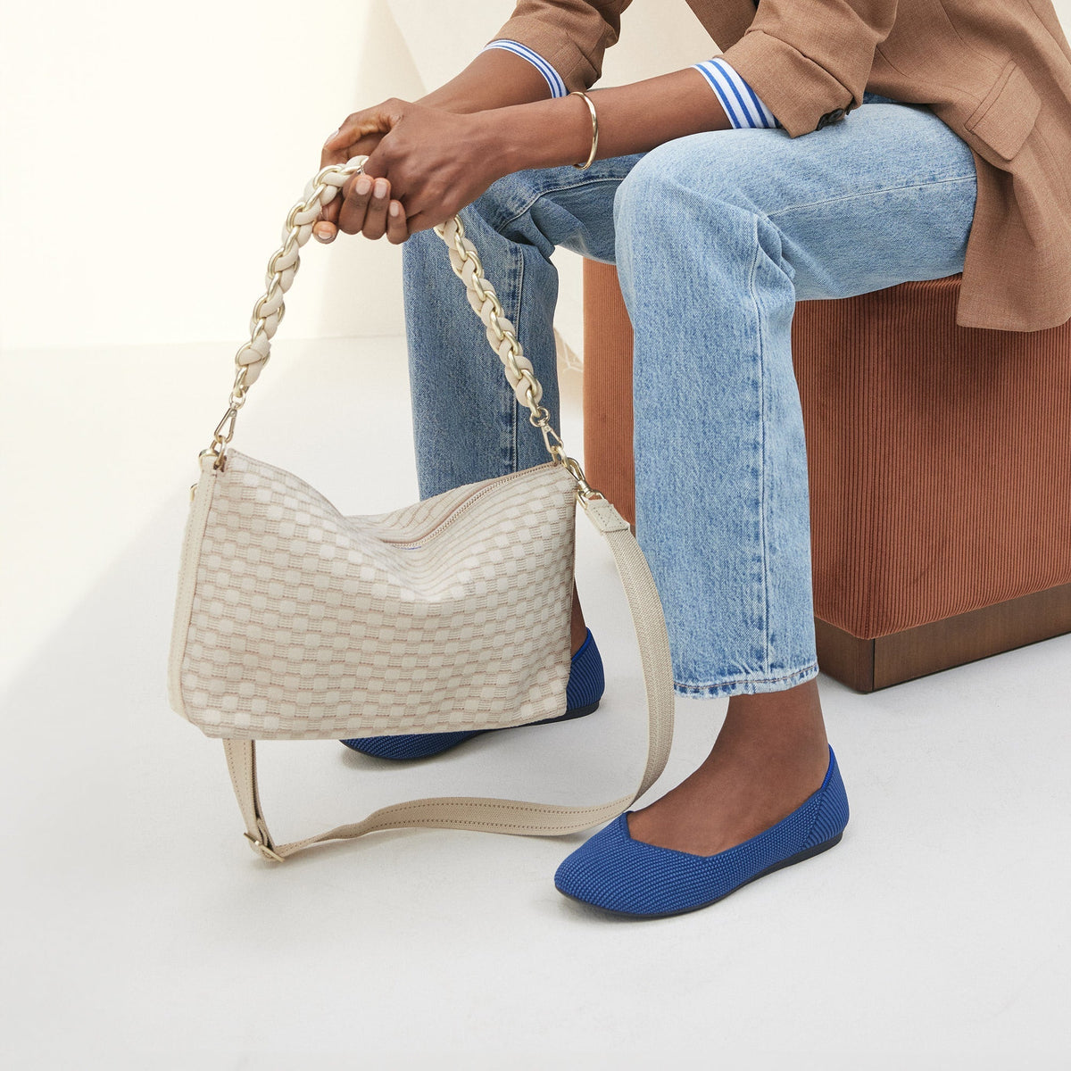 The Shoulder Strap in White Chain | Rothys Bags