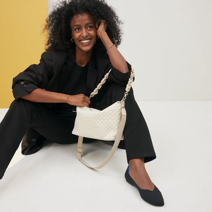 The Shoulder Strap in White Chain | Rothys Bags