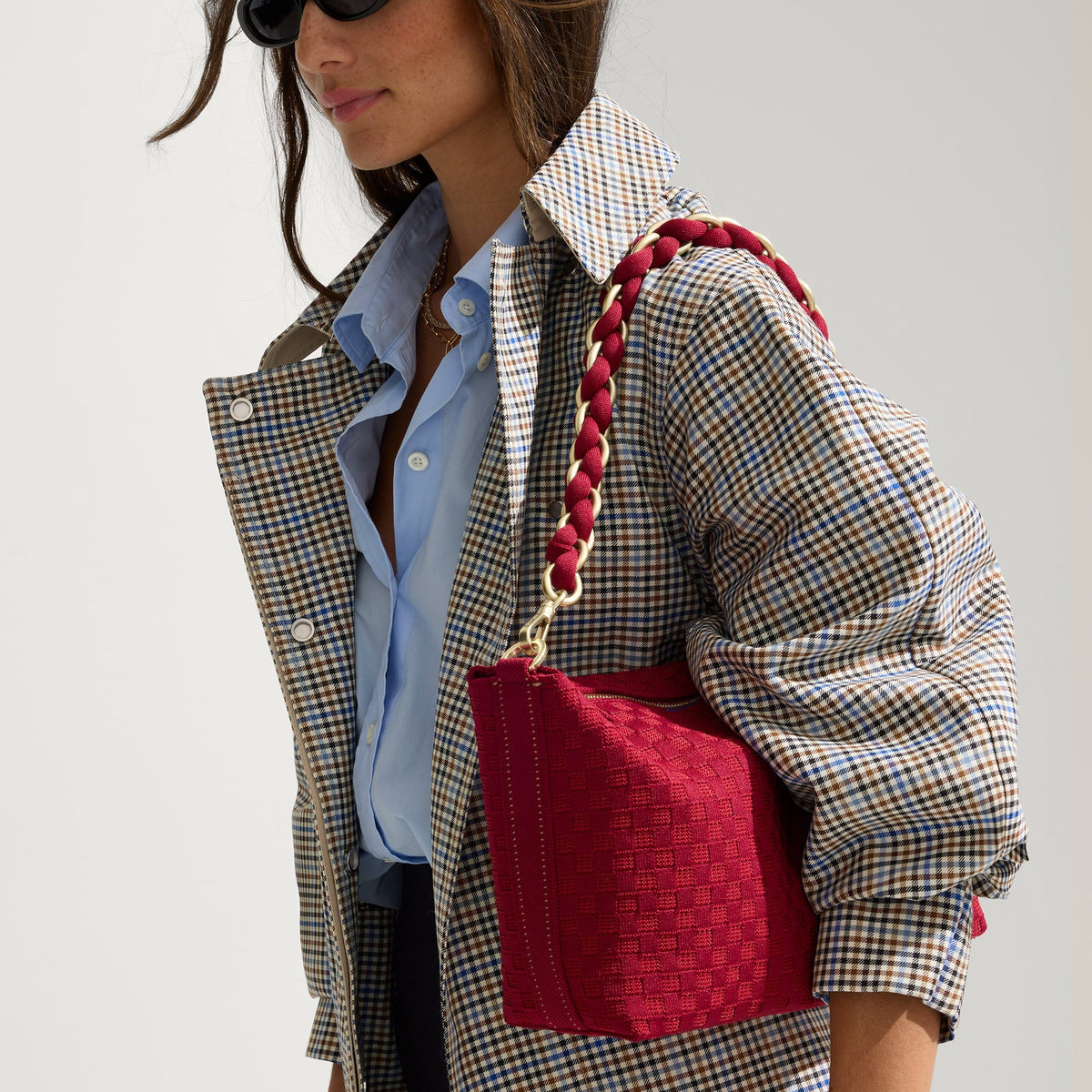 The Shoulder Strap in Cranberry Chain | Rothys Bags