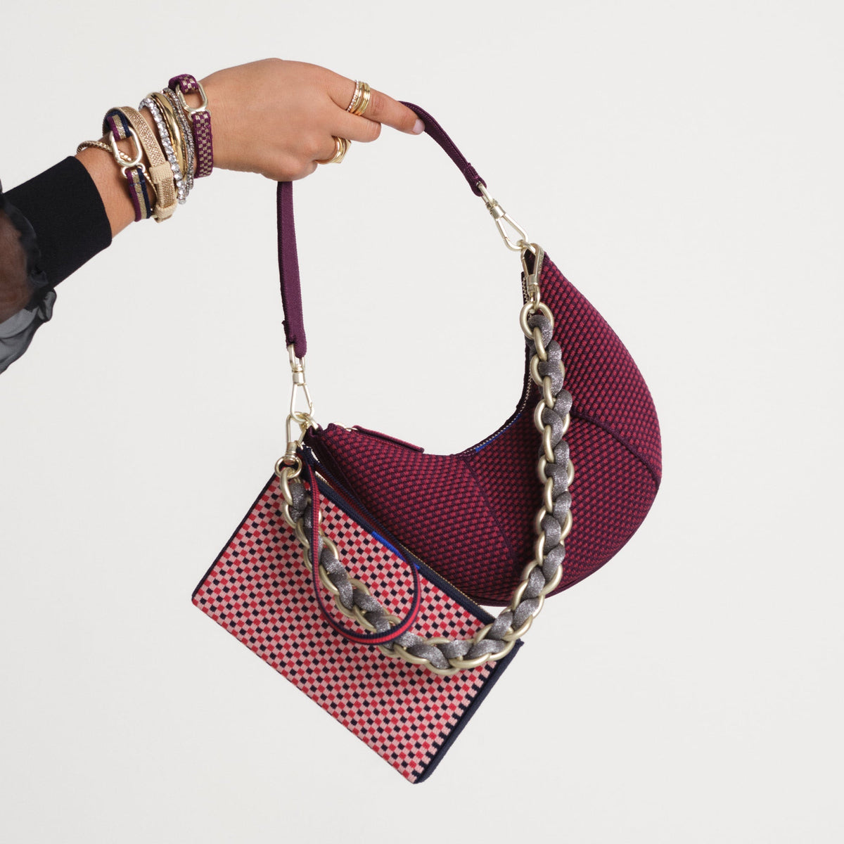 The Shoulder Strap in Golden Silver Chain | Rothys Bags