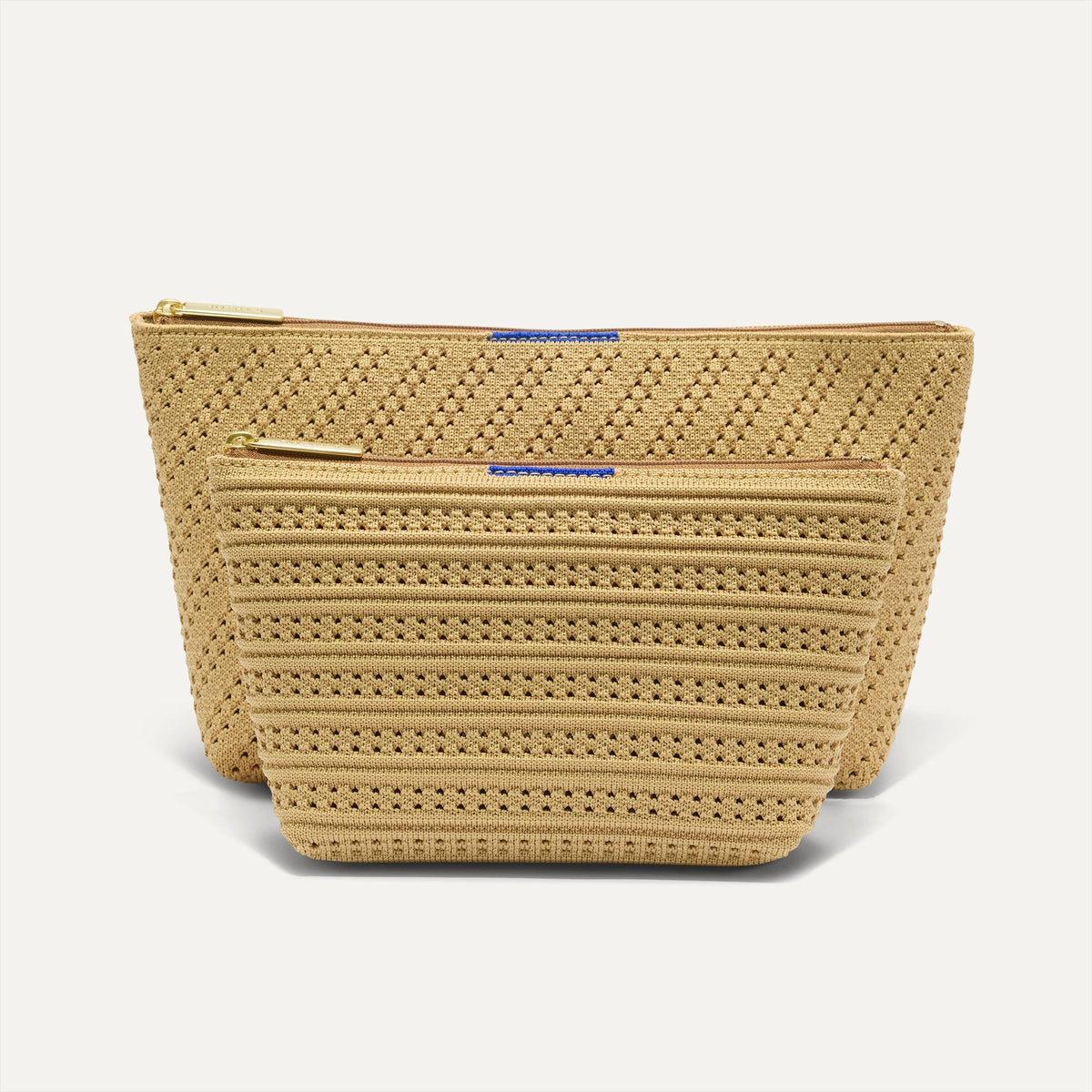 The Travel Pouch Set in Brown Butter Crochet | Rothys Bags