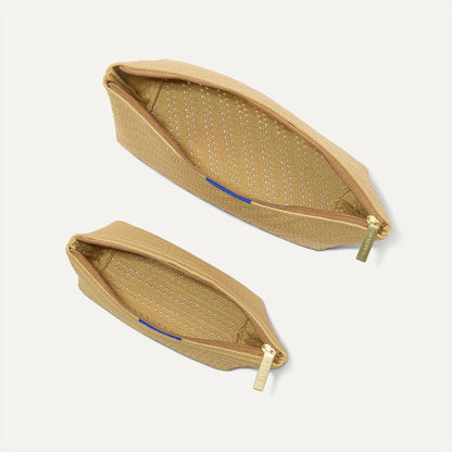 The Travel Pouch Set in Brown Butter Crochet | Rothys Bags