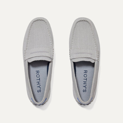 The Driving Loafer in Light Grey Herringbone for Men | Rothys Men