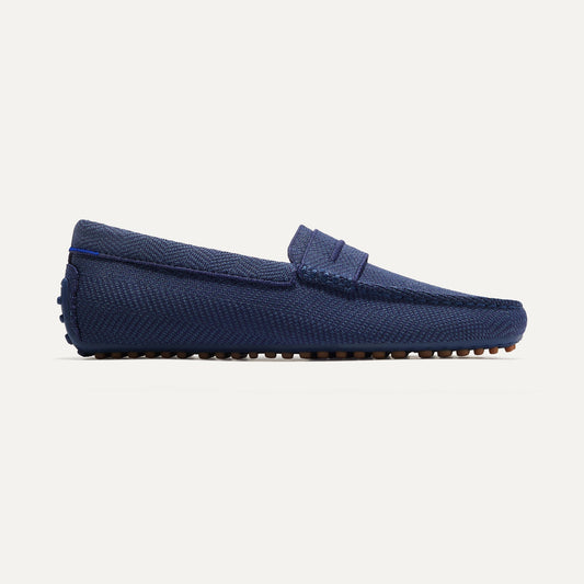 The Driving Loafer in Navy Herringbone for Men | Rothys Men