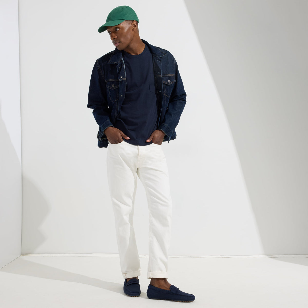 The Driving Loafer in Navy Herringbone for Men | Rothys Men