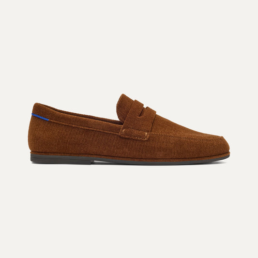 Men's Ravello Penny Loafer in ReVelvet™ Russet | Rothys Men