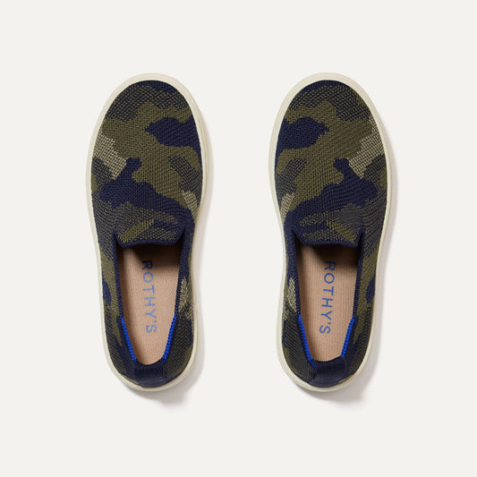 The Kids Sneaker in Spruce Camo | Rothys Kids|New