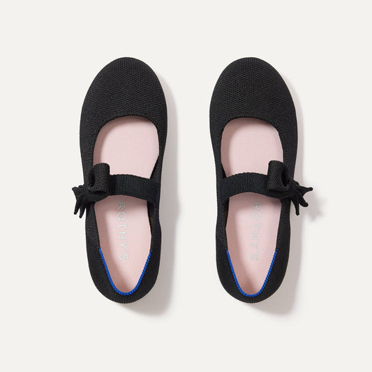 The Kids Tux Bow Mary Jane in Black | Rothys Kids|New