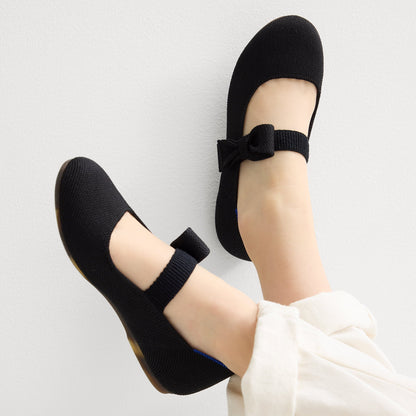 The Kids Tux Bow Mary Jane in Black | Rothys Kids|New