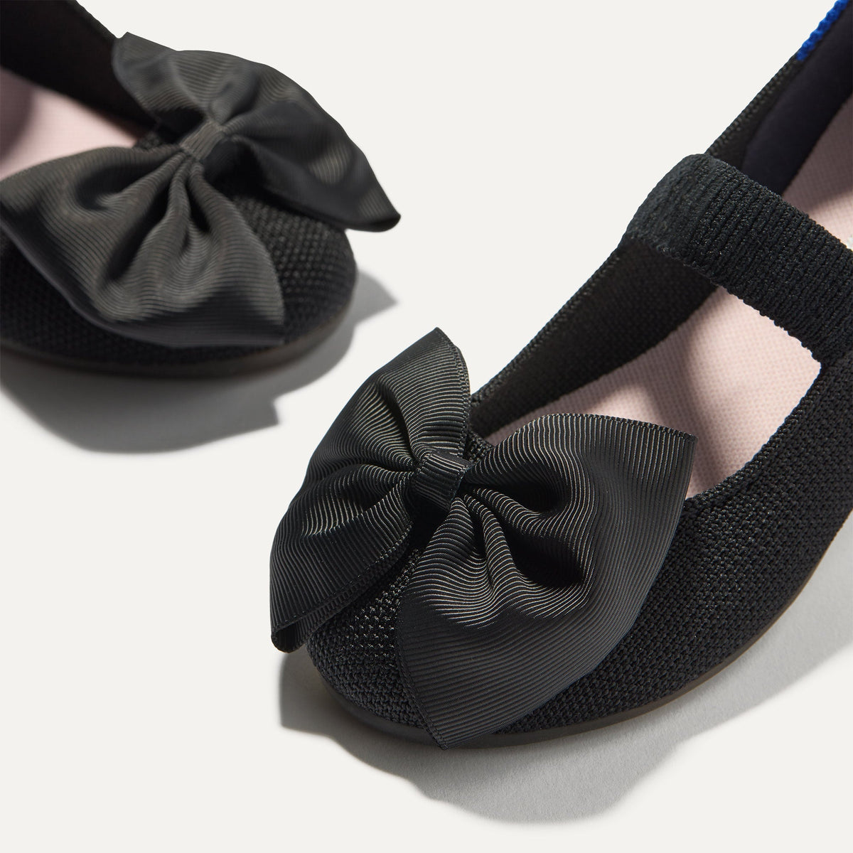 The Kids Big Bow Mary Jane in Black | Rothys Kids|New