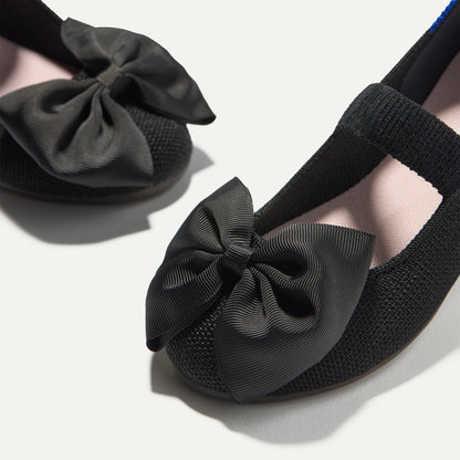 The Kids Big Bow Mary Jane in Black | Rothys Kids|New
