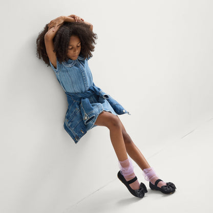 The Kids Big Bow Mary Jane in Black | Rothys Kids|New