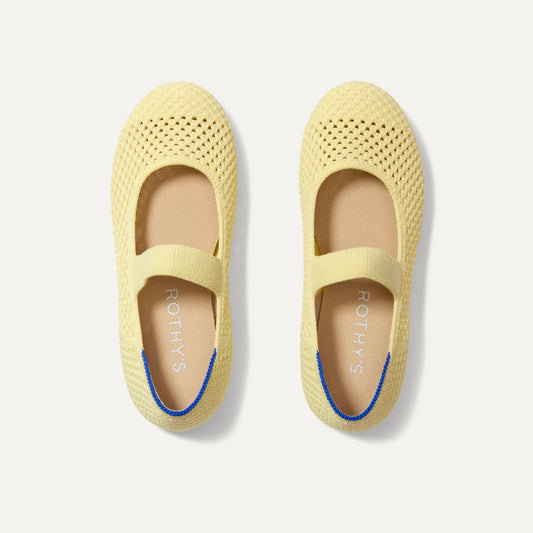 The Kids Mary Jane in Lemonade Open-Knit | Rothys Kids|New