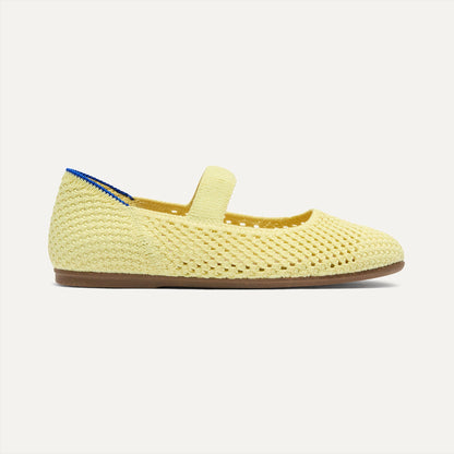 The Kids Mary Jane in Lemonade Open-Knit | Rothys Kids|New