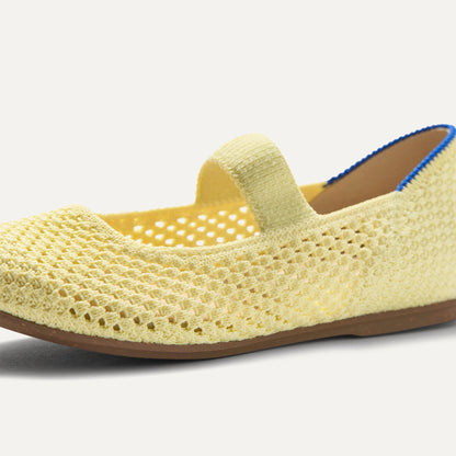 The Kids Mary Jane in Lemonade Open-Knit | Rothys Kids|New