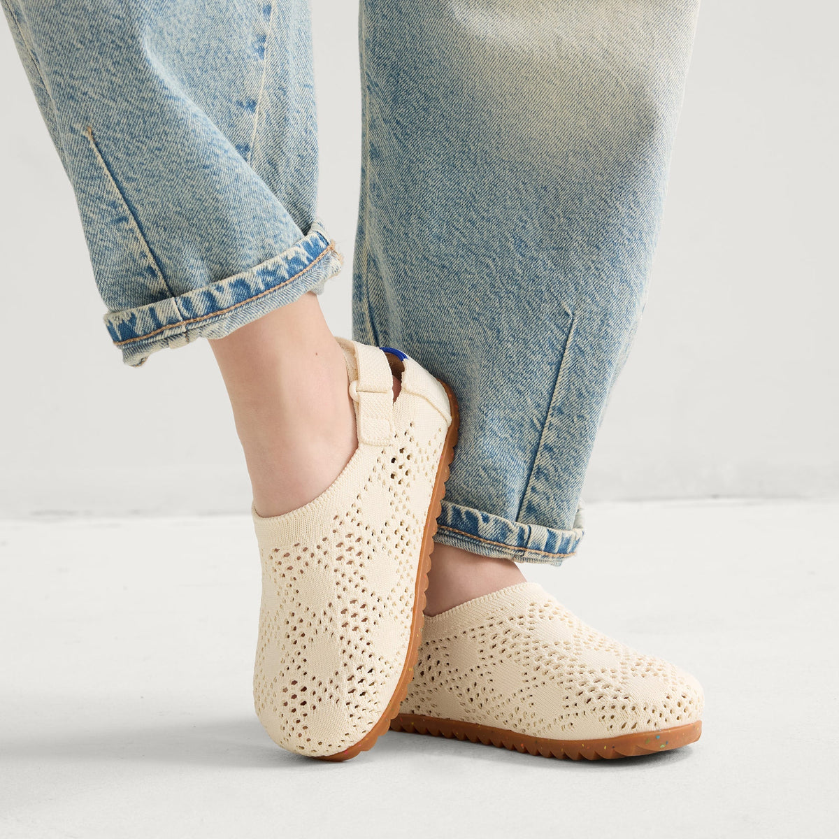 The Kids Clog in White Crochet | Rothys Kids|New