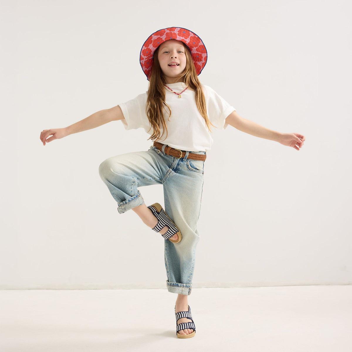 The Kids Double Strap Sandal in Sailor Stripes | Rothys Kids|New